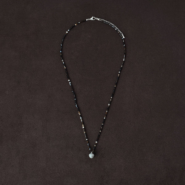 OLIO E ACETO Black Flower Agate Sterling Silver Flower Basket Necklace OLIO-OA13N36-ZY Brown/Silver